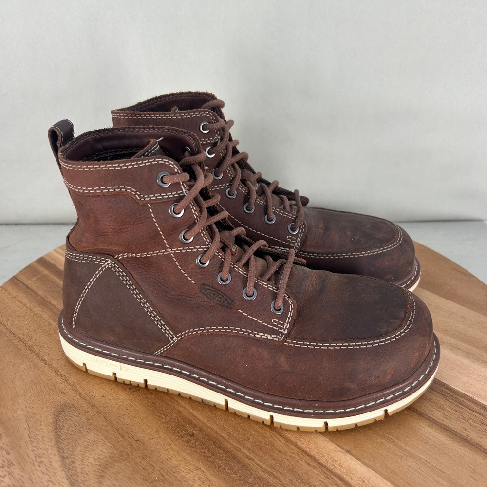 Keen Utility San Jose 6 Inch Moc Toe Work Boots Brown Leather Womens 7 EH F2413